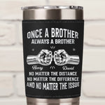 Custom Printed Leather Tumbler - Personalized Birthday Gifts For Brother - Forever Brothers Always Us