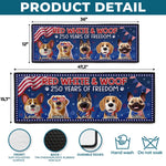 Custom Runner Rug - Personalized America 250th Anniversary Gifts For Dog Lovers, Dog Dad And Mom - Honoring Freedom