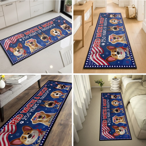 Custom Runner Rug - Personalized America 250th Anniversary Gifts For Dog Lovers, Dog Dad And Mom - Honoring Freedom