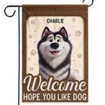 Custom Flag - Personalized Birthday Gifts For Dog Lovers, Dog Dad And Mom - Welcome To Our Dog Home
