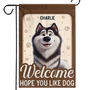 Custom Flag - Personalized Birthday Gifts For Dog Lovers, Dog Dad And Mom - Welcome To Our Dog Home