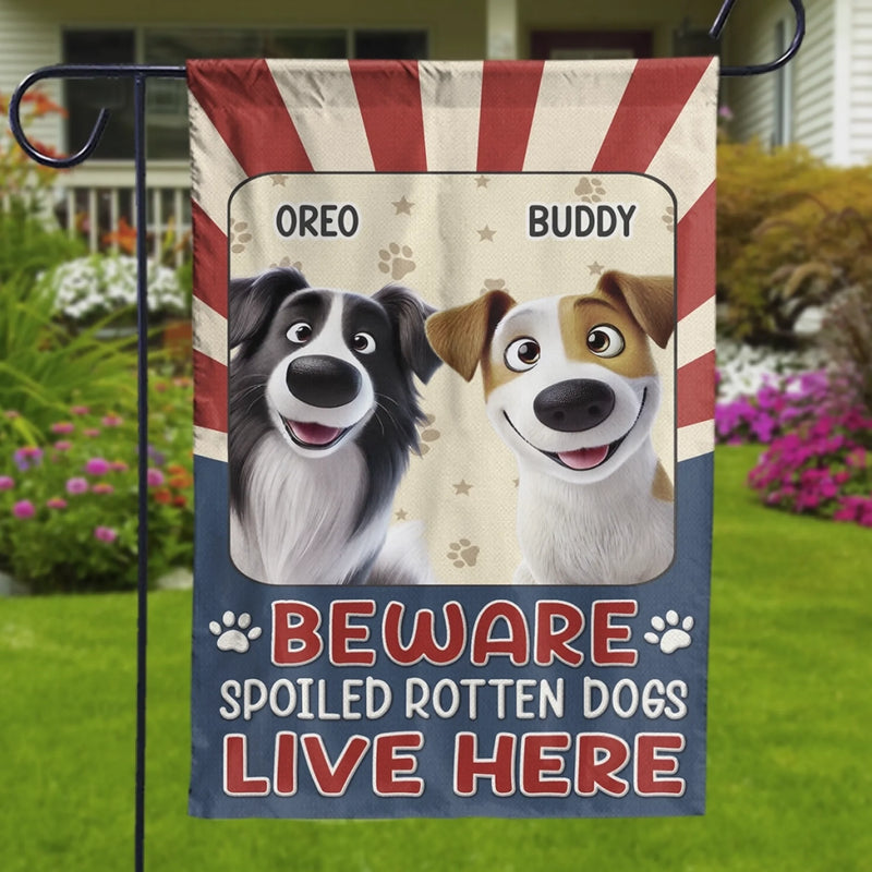 Custom Flag - Personalized Birthday Gifts For Dog Lovers, Dog Dad And Mom - Home Of Happy Spoiled Dogs
