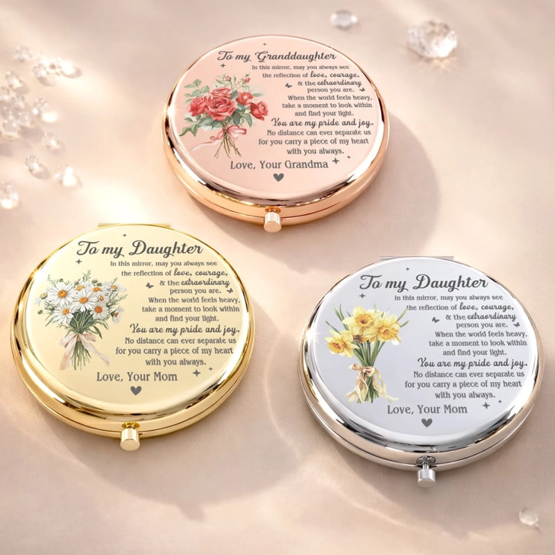 Custom Compact Mirror - Personalized Birthday Gifts For Daughter, Granddaughter - You Are My Pride And Joy