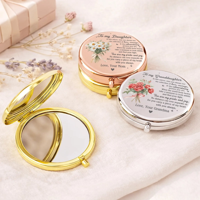 Custom Compact Mirror - Personalized Birthday Gifts For Daughter, Granddaughter - You Are My Pride And Joy