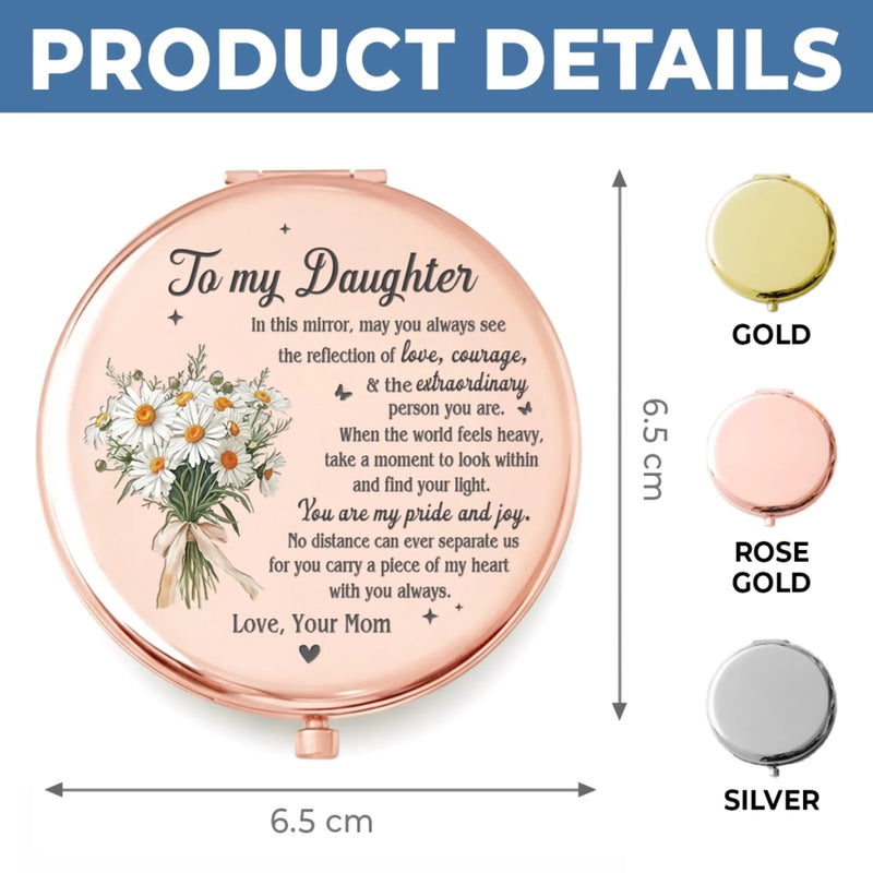 Custom Compact Mirror - Personalized Birthday Gifts For Daughter, Granddaughter - You Are My Pride And Joy