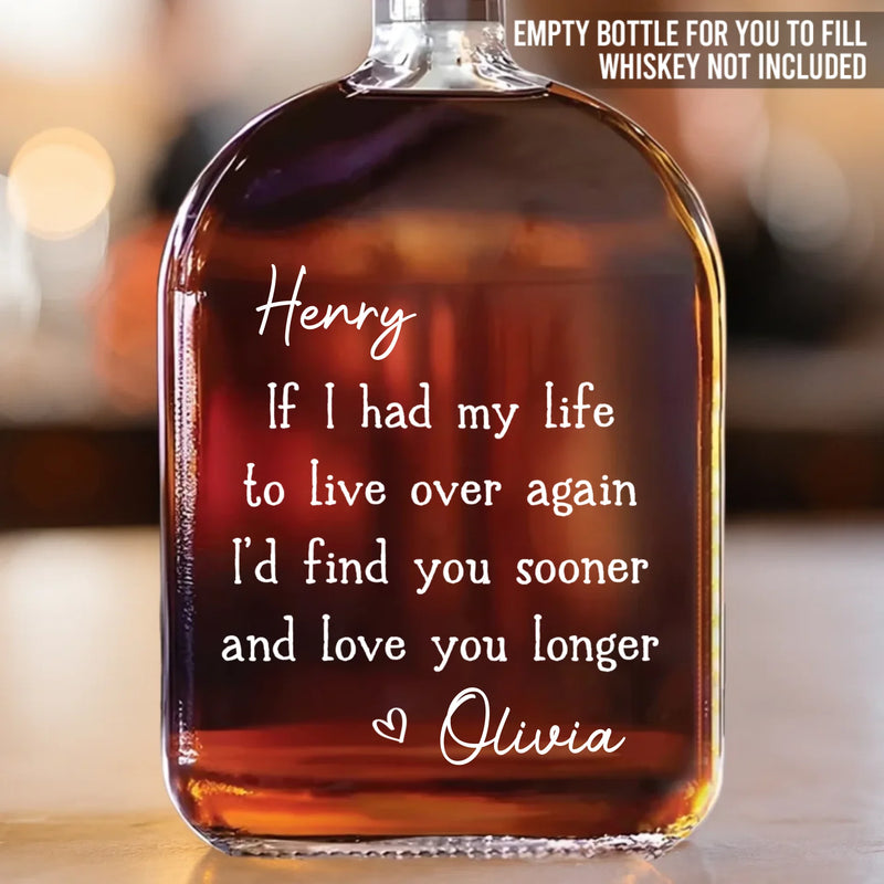 Custom Whiskey Bottle - Personalized Anniversary Wedding Gifts For Husband And Wife, Him And Her - Love Feels Right With You