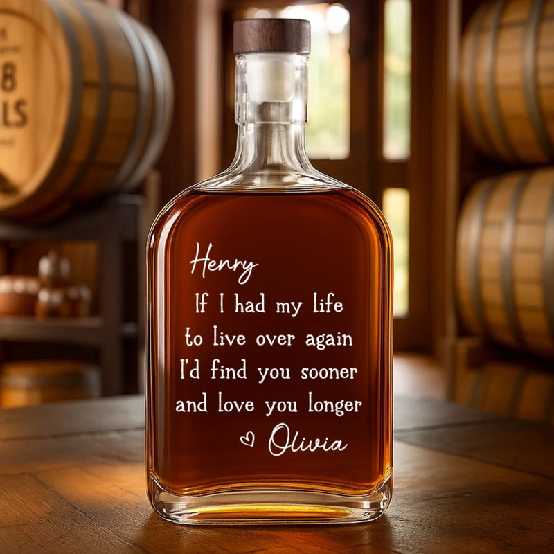 Custom Whiskey Bottle - Personalized Anniversary Wedding Gifts For Husband And Wife, Him And Her - Love Feels Right With You