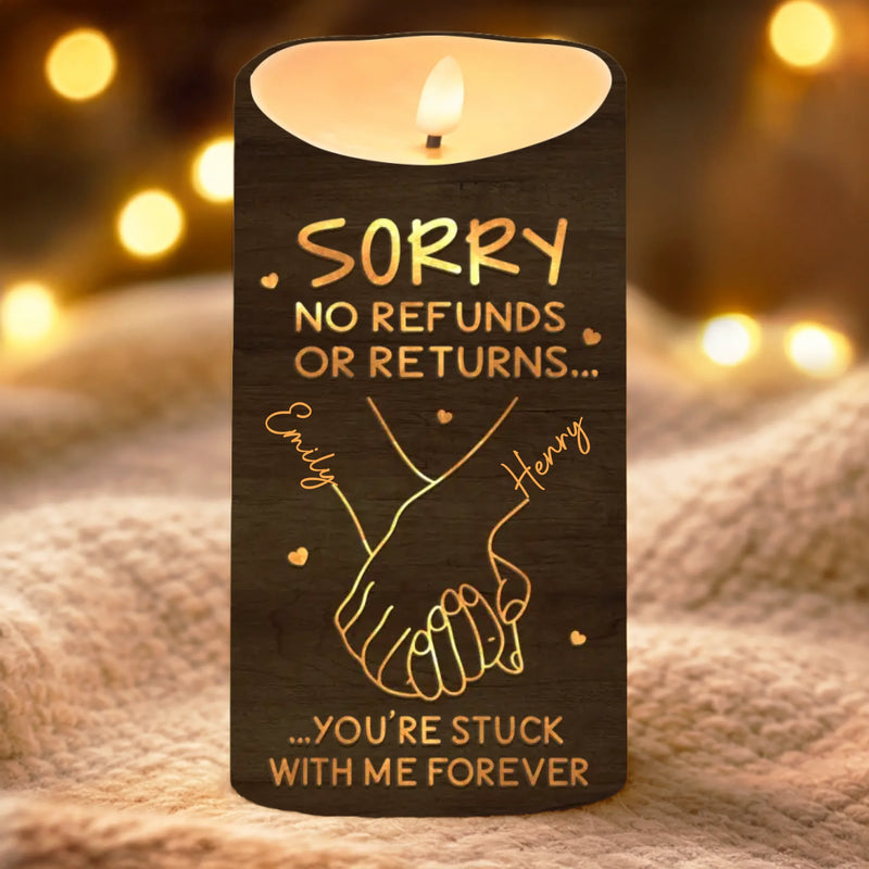 Custom LED Candle - Personalized Anniversary Wedding Gifts For Husband And Wife, Him And Her - Love Lights Our Way