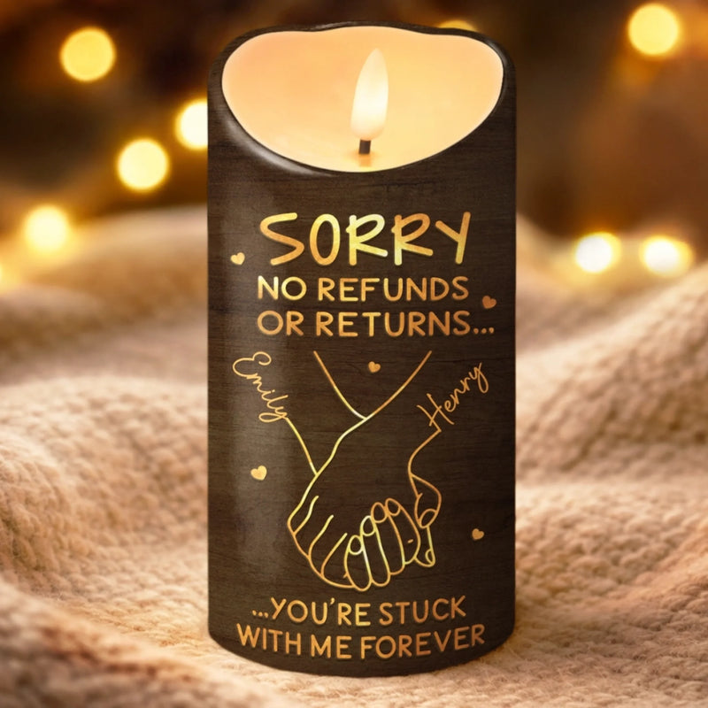 Custom LED Candle - Personalized Anniversary Wedding Gifts For Husband And Wife, Him And Her - Love Lights Our Way