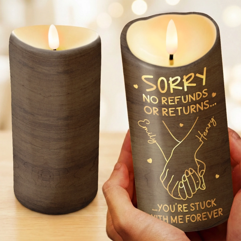 Custom LED Candle - Personalized Anniversary Wedding Gifts For Husband And Wife, Him And Her - Love Lights Our Way
