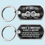 Custom Keychain - Personalized Birthday Gifts For Brother - Side By Side Since Day One