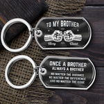 Custom Keychain - Personalized Birthday Gifts For Brother - Side By Side Since Day One