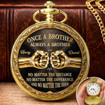 Custom Pocket Watch - Personalized Birthday Gifts For Brother - Forever Brothers Always