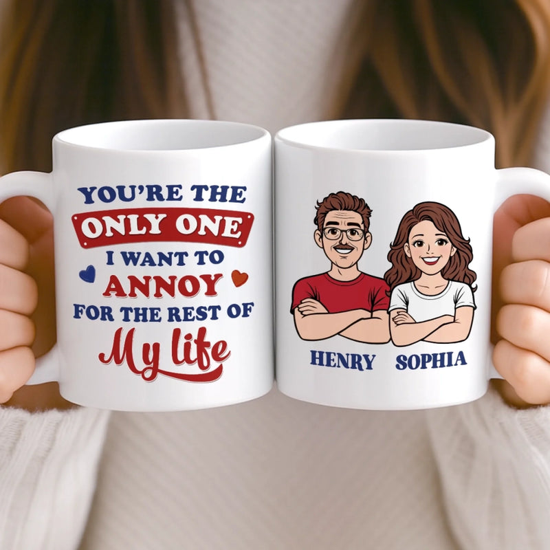 Custom Mug - Personalized Anniversary Wedding Gifts For Husband And Wife, Him And Her - One Love One Life