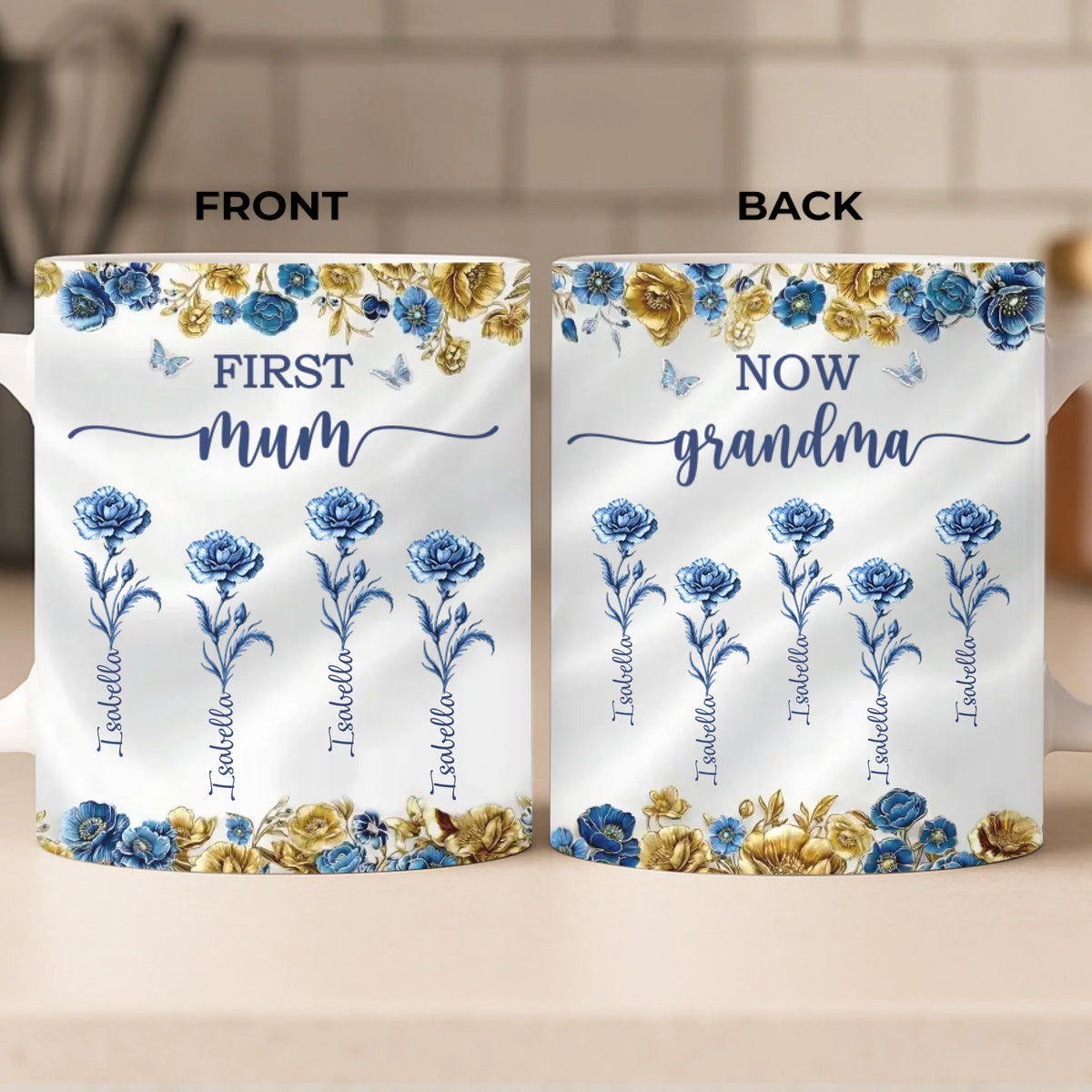 Custom Mug - Personalized Birthday Gifts For Mom, Grandma - With All My Love