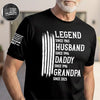 Custom Unisex T-Shirt With Design On Sleeve - Personalized Birthday Gifts For Dad, Grandpa - Loved By Kids & Grandkids