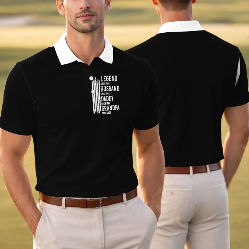 Custom All Over Print Polo Shirt - Personalized Birthday Gifts For Dad, Grandpa - Built With Strength & Love