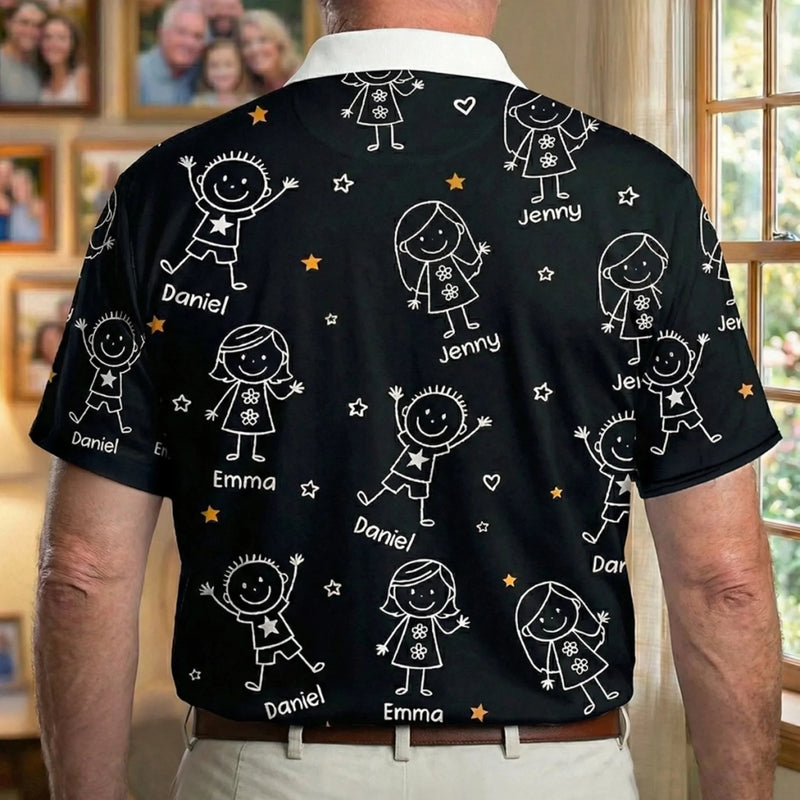 Custom All Over Print Polo Shirt - Personalized Birthday Gifts For Dad, Grandpa - Forever Family Man