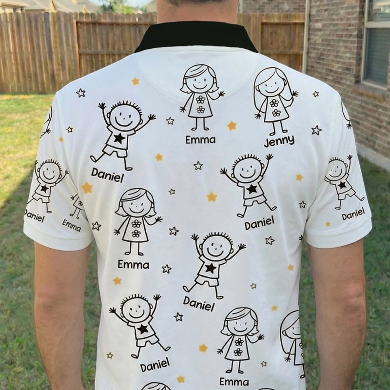Custom All Over Print Polo Shirt - Personalized Birthday Gifts For Dad, Grandpa - Forever Family Man