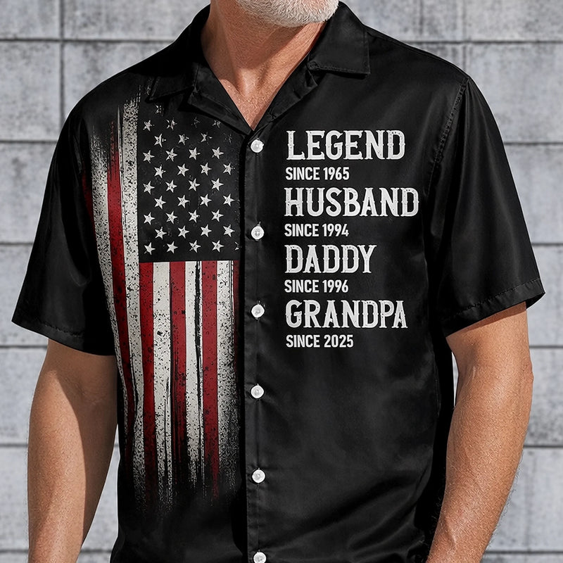 Custom Unisex Tropical Hawaiian Aloha Shirt - Personalized 4th Of July Gifts For Dad, Grandpa - Freedom Looks Good On Me