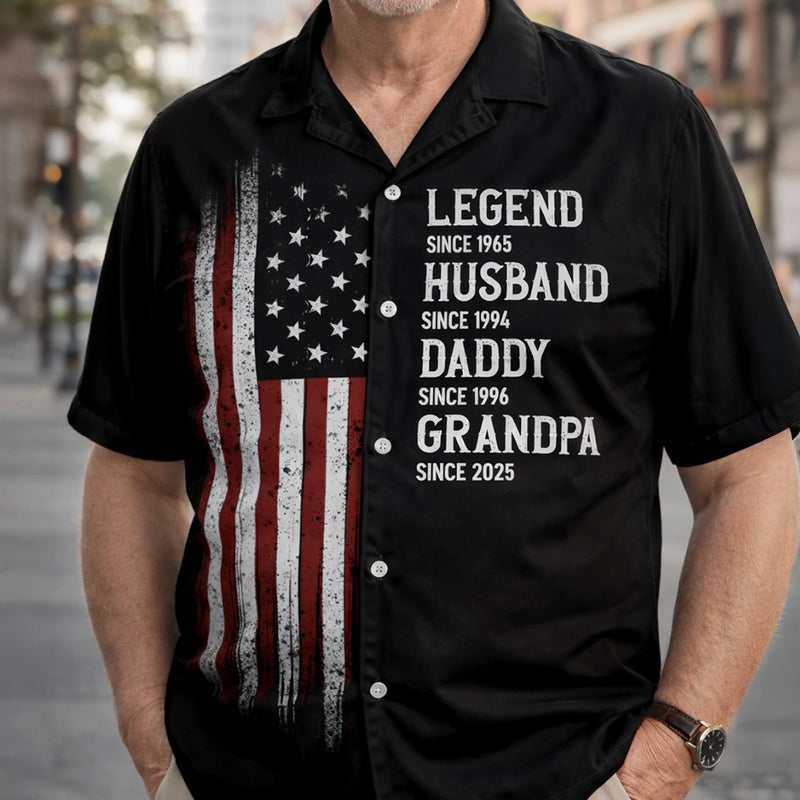 Custom Unisex Tropical Hawaiian Aloha Shirt - Personalized 4th Of July Gifts For Dad, Grandpa - Freedom Looks Good On Me