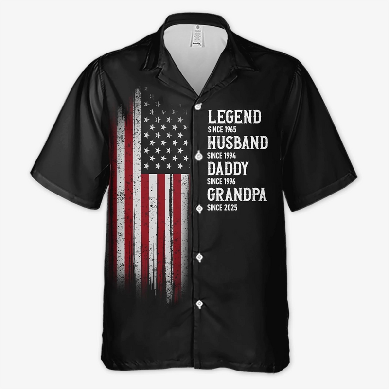 Custom Unisex Tropical Hawaiian Aloha Shirt - Personalized 4th Of July Gifts For Dad, Grandpa - Freedom Looks Good On Me