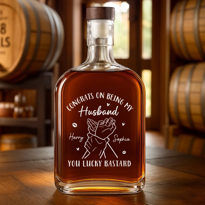 Custom Whiskey Bottle - Personalized Anniversary Wedding Gifts For Husband And Wife, Him And Her - Love Grows Stronger Together