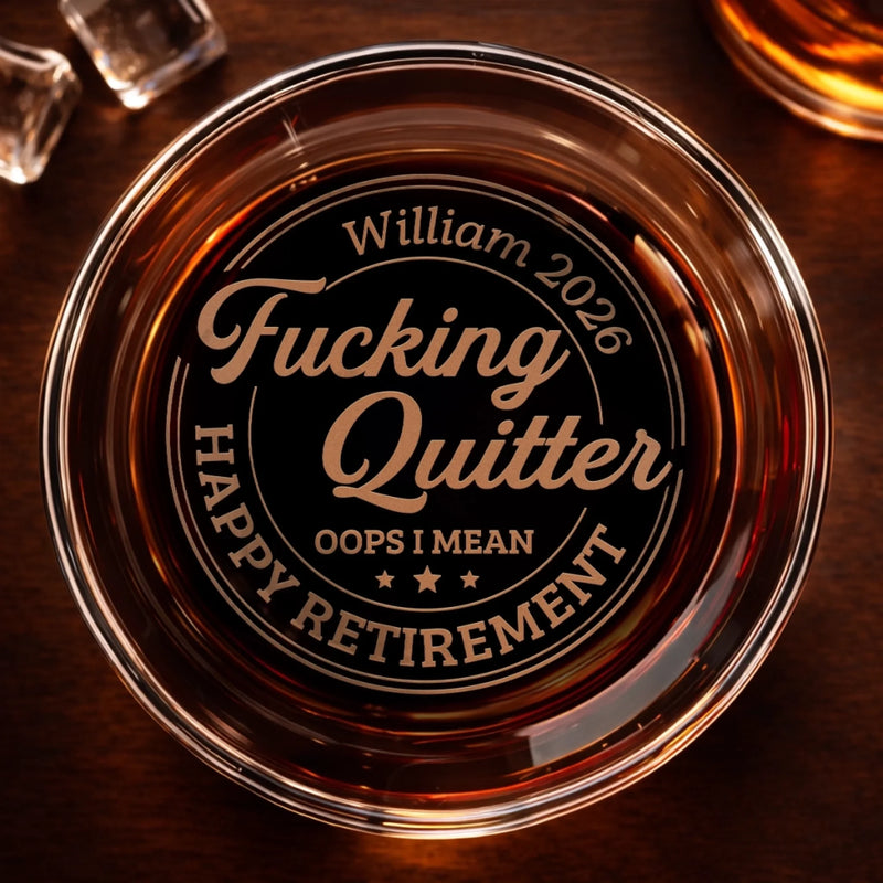 Custom Whiskey Glass - Personalized Retirement Gifts For Women, Men, Bourbon, Whiskey Lovers - Relaxed, Retired, Recharged
