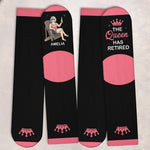 Custom Crew Socks - Personalized Retirement Gifts For Women, Coworker, Work Bestie - Goodbye Work, Hello Life