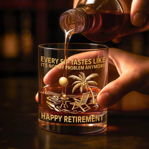 Custom 11oz Whiskey Glass - Personalized Retirement Gifts For Women, Men - Retired Not Expired
