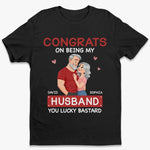 Custom Unisex T-shirt, Premium T-shirt, Hoodie - Personalized Anniversary Wedding Gifts For Husband And Wife, Him And Her - Lucky To Be Loved By You