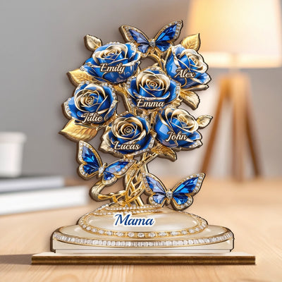 Custom 2-Layered Wooden Plaque - Personalized Mother's Day Gifts For Mom, Grandma - Grandma Love Runs Deep