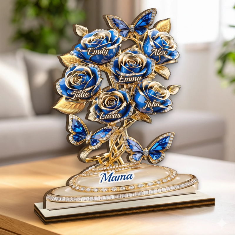 Custom 2-Layered Wooden Plaque - Personalized Mother's Day Gifts For Mom, Grandma - Grandma Love Runs Deep