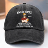 Custom Vintage Washed Denim Baseball Cap - Personalized Retirement Gifts For Women, Men - I Do What I Want