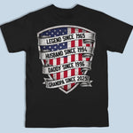 Custom Back Printed Unisex T-shirt, Premium T-shirt, Hoodie - Personalized 4th Of July Gifts For Dad, Grandpa, Husband - Raised On Freedom