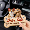 Custom Car Visor Clip - Personalized Birthday Gifts For Dog Lovers, Dog Dad And Mom - My Dog Is Waiting