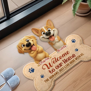 Custom Shaped Doormat - Personalized Birthday Gifts For Dog Lovers, Dog Dad And Mom - Beware Of Dog Kisses