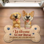 Custom Shaped Doormat - Personalized Birthday Gifts For Dog Lovers, Dog Dad And Mom - Beware Of Dog Kisses
