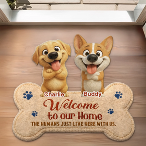 Custom Shaped Doormat - Personalized Birthday Gifts For Dog Lovers, Dog Dad And Mom - Beware Of Dog Kisses