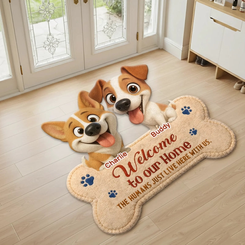 Custom Shaped Doormat - Personalized Birthday Gifts For Dog Lovers, Dog Dad And Mom - Dogs Welcome Humans Tolerated