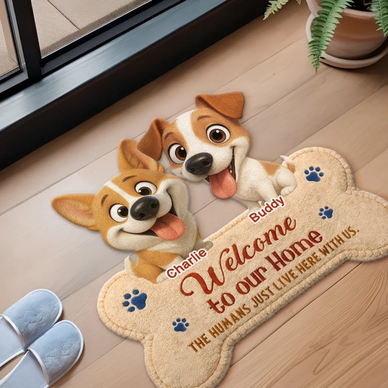 Custom Shaped Doormat - Personalized Birthday Gifts For Dog Lovers, Dog Dad And Mom - Dogs Welcome Humans Tolerated