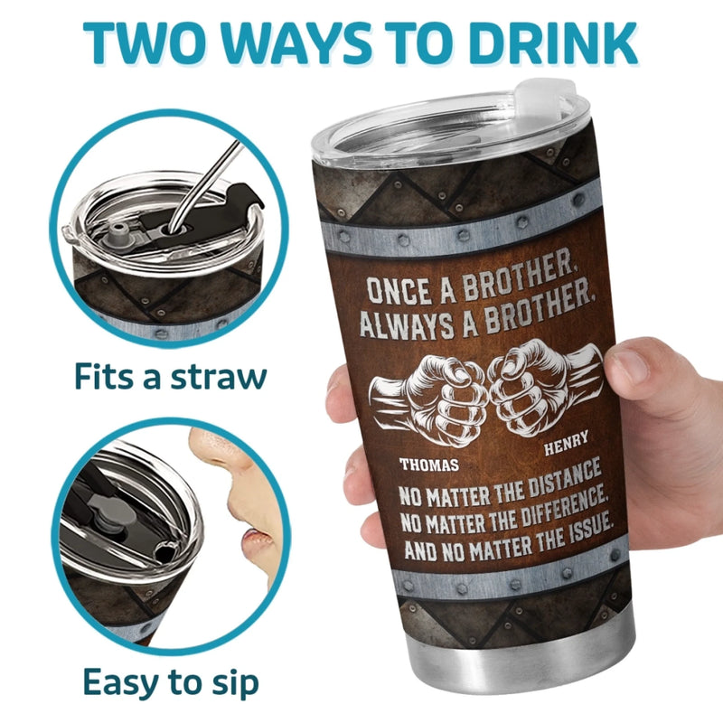 Custom Tumbler - Personalized Birthday Gifts For Brother - Once A Brother Always A Brother