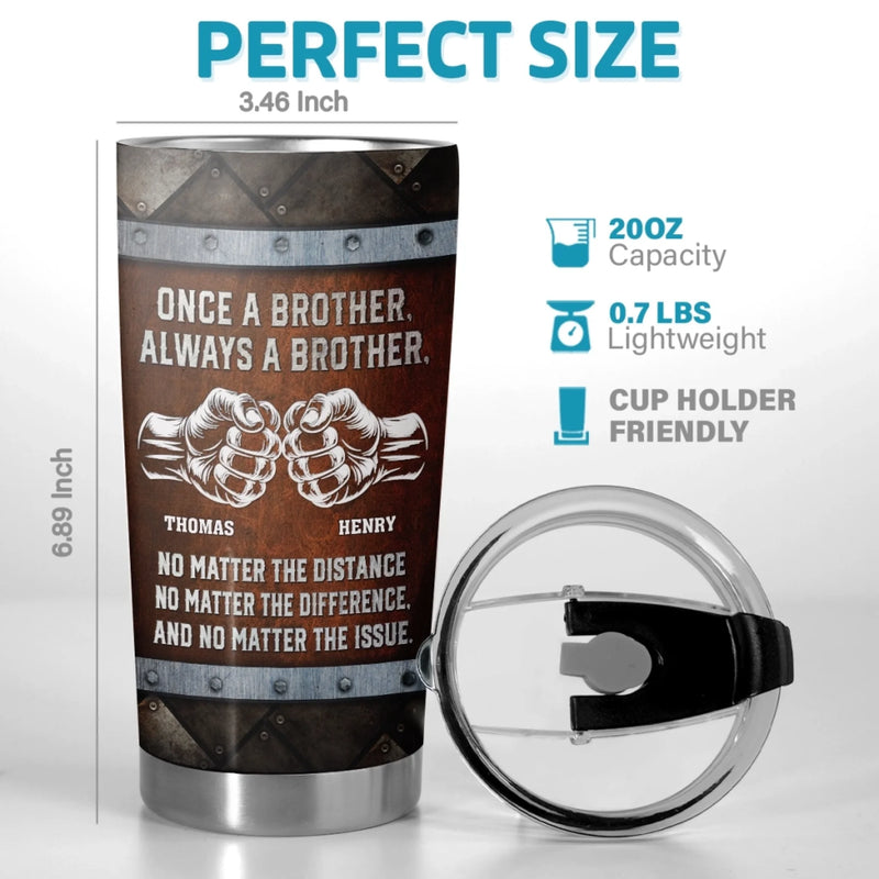 Custom Tumbler - Personalized Birthday Gifts For Brother - Once A Brother Always A Brother