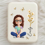 Custom LED Compact Makeup Mirror - Personalized Birthday Gifts For Daughter - Daughter Love Pure And Strong