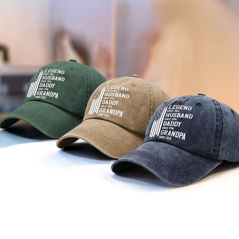 Custom Vintage Washed Denim Baseball Cap - Personalized Birthday Gifts For Dad, Grandpa - Not All Heroes Wear Capes