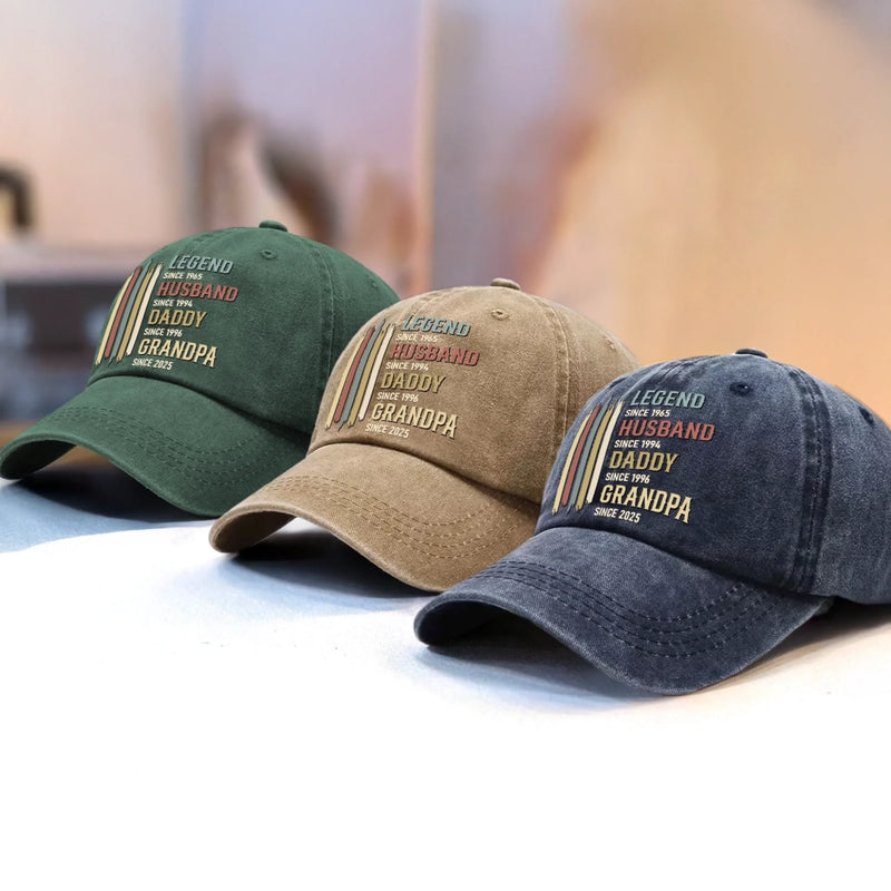 Custom Vintage Washed Denim Baseball Cap - Personalized Birthday Gifts For Dad, Grandpa - Proud To Be Your Kid