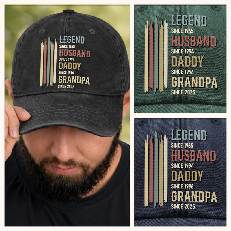Custom Vintage Washed Denim Baseball Cap - Personalized Birthday Gifts For Dad, Grandpa - Proud To Be Your Kid