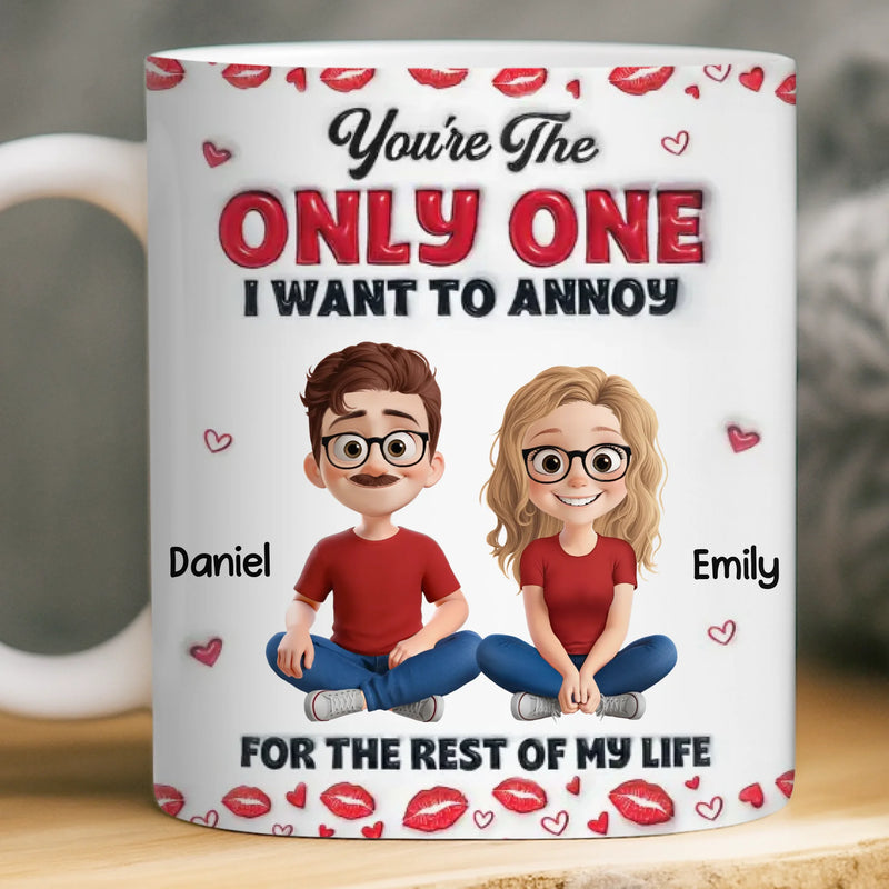 Custom 3D Inflated Effect Printed Mug - Personalized Anniversary Wedding Gifts For Husband And Wife, Him And Her - Love You More Every Day