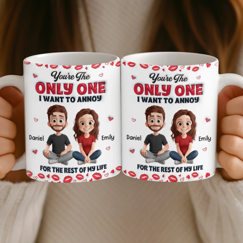 Custom 3D Inflated Effect Printed Mug - Personalized Anniversary Wedding Gifts For Husband And Wife, Him And Her - Love You More Every Day