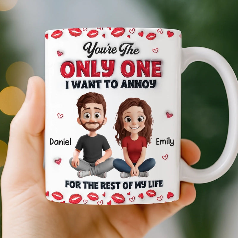 Custom 3D Inflated Effect Printed Mug - Personalized Anniversary Wedding Gifts For Husband And Wife, Him And Her - Love You More Every Day
